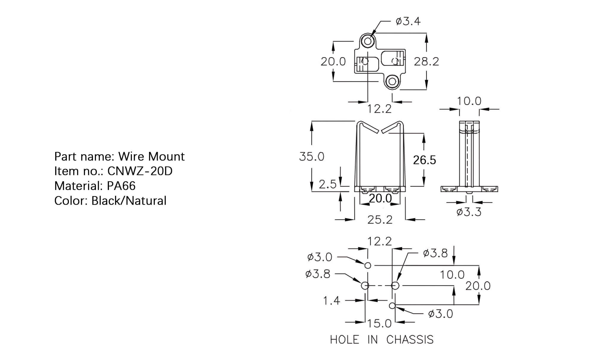 Plastic Wire Mount CNWZ-20D